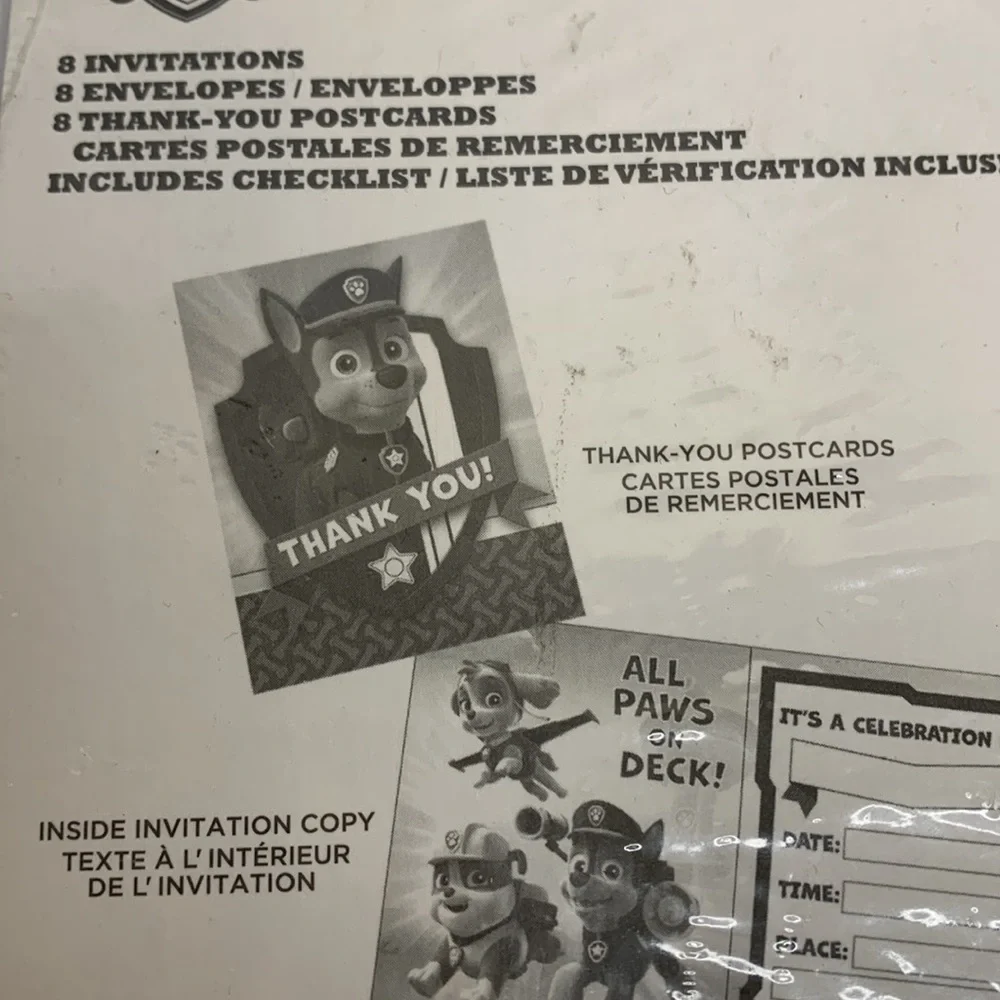 Nickelodeon | PAW PATROL Invitations Thank You Cards | Party Event Dog Happy NWT